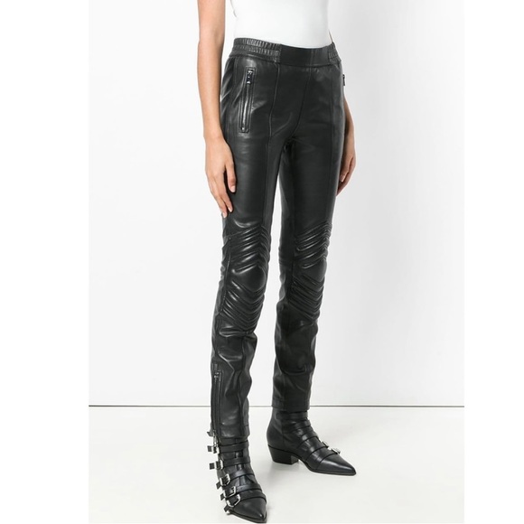 Zadig and Voltaire biker leather pants NEW - Picture 1 of 15